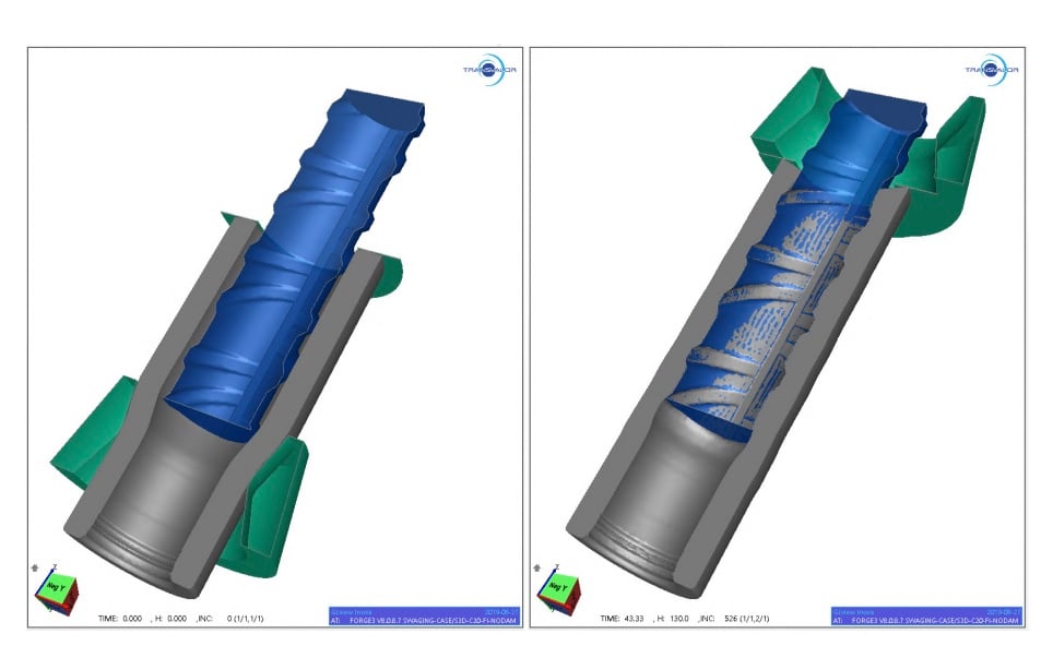 Simulation of the swaging process of a Griptec® with FORGE® software